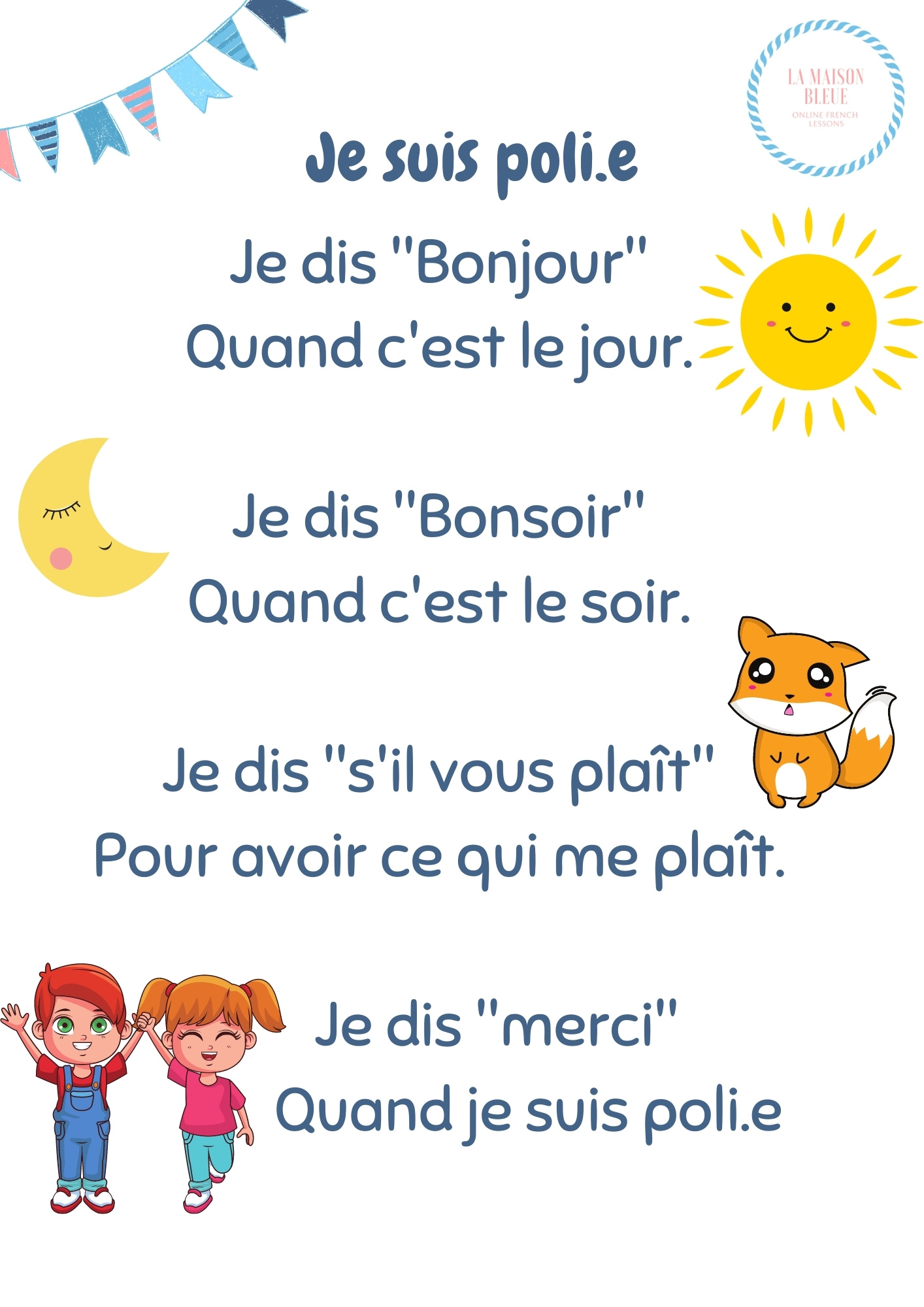 Je suis poli.e - French for kids