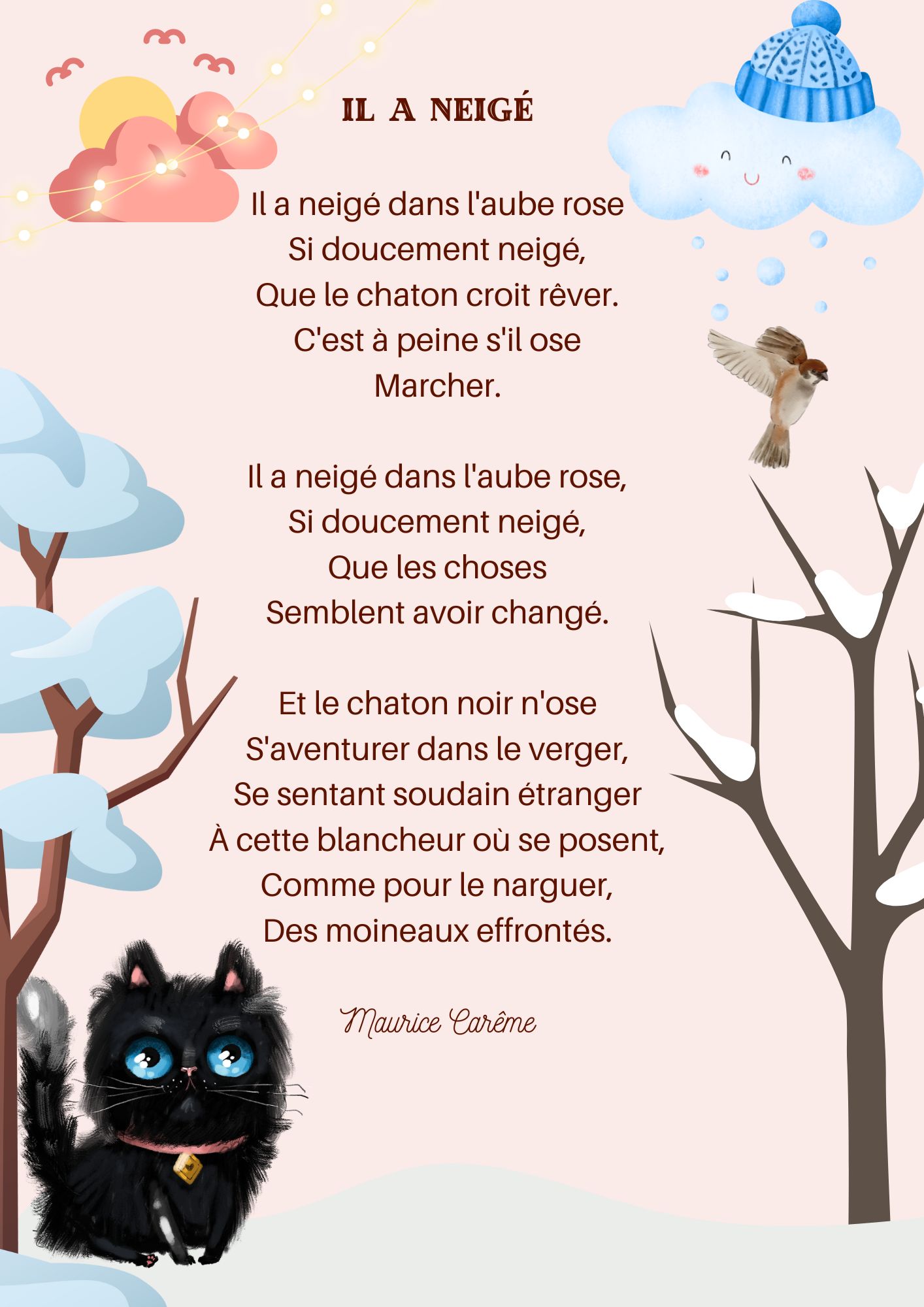 Il A Neig French For Kids